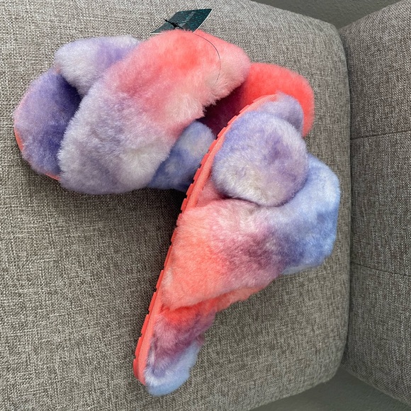 Emu Australia Mayberry Tie Dye W12655 Womens Purple Slides Slippers Shoes 10 - Picture 6 of 9